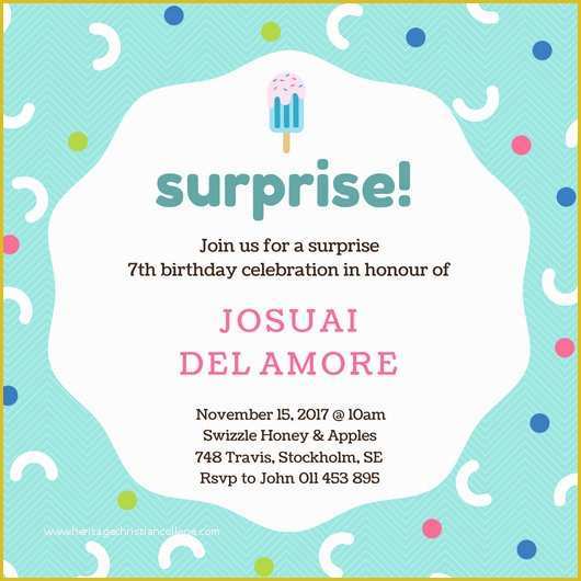 Surprise Party Invitations Templates Free Of Customize 3 999 Kids Party Invitation Templates Online