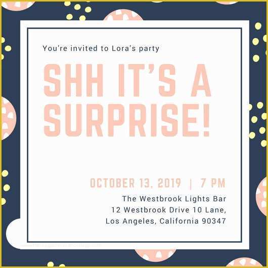 Surprise Party Invitations Templates Free Of Customize 96 Surprise Party Invitation Templates Online