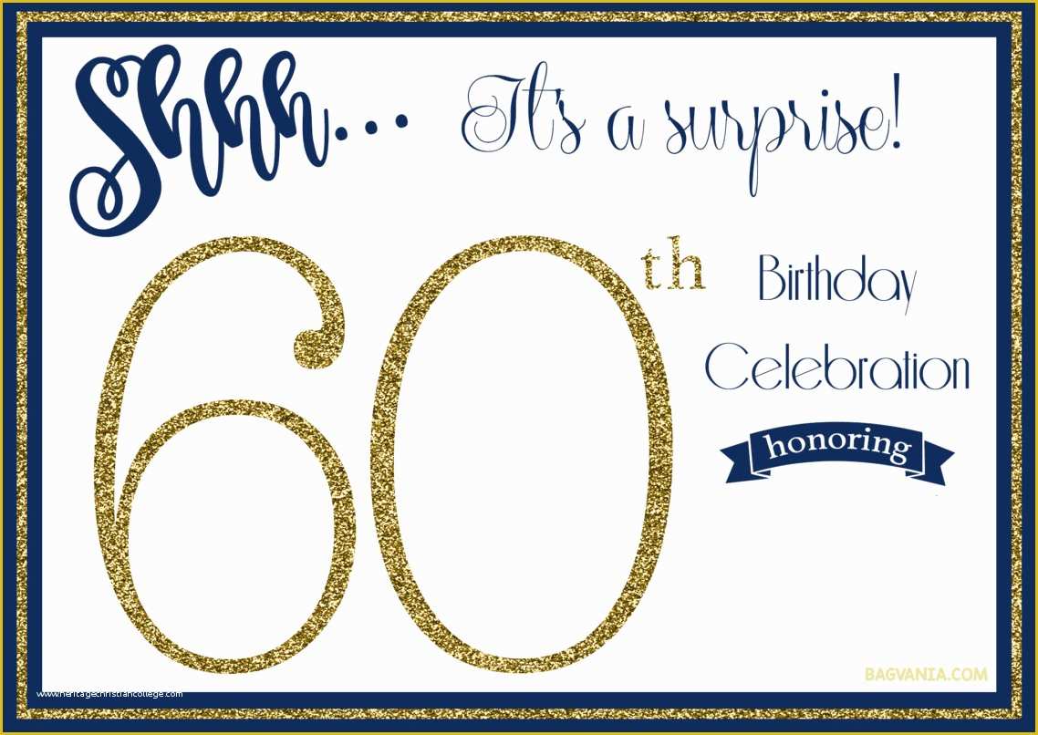 Surprise Party Invitations Templates Free Of Free Printable 60th Birthday Invitations