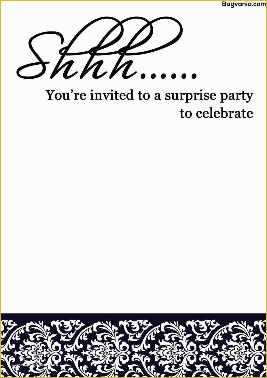 Surprise Party Invitations Templates Free Of Free Printable Surprise Birthday Invitations – Free