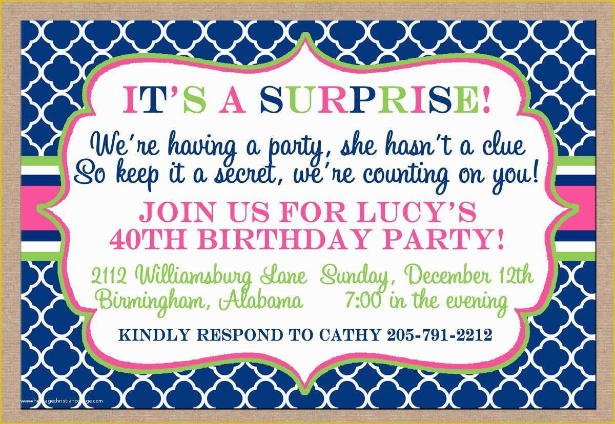 Surprise Party Invitations Templates Free Of Free Surprise Birthday Party Invitations Templates