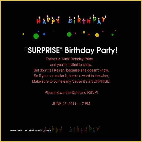 Surprise Party Invitations Templates Free Of Surprise 50th Birthday Invitations Wording