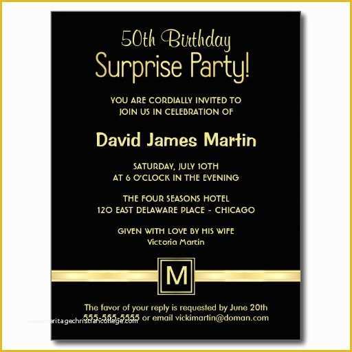 Surprise Party Invitations Templates Free Of Surprise 50th Birthday Party Invitations Wording