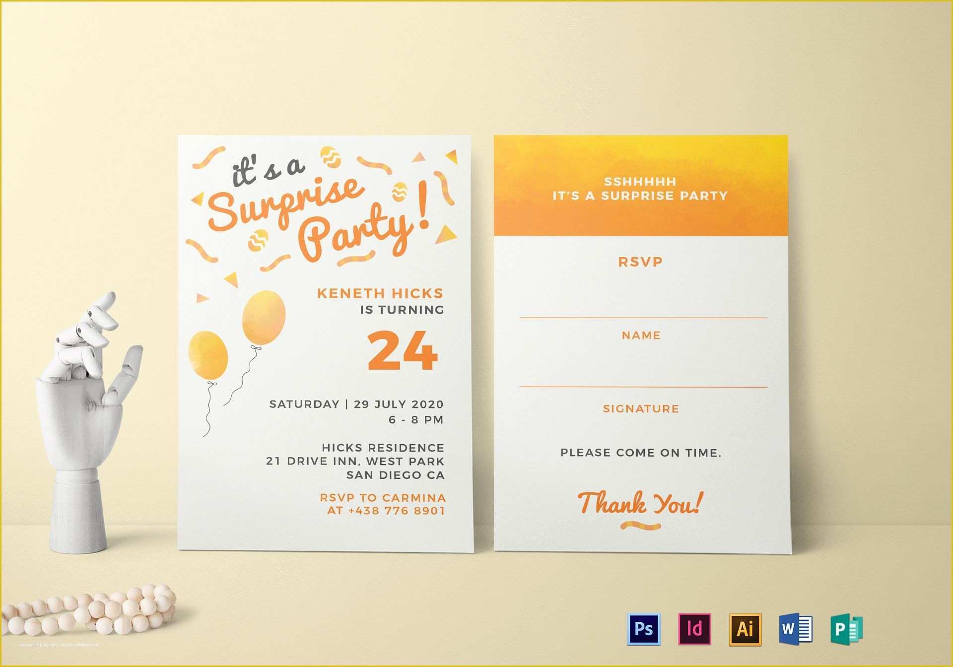 Surprise Party Invitations Templates Free Of Surprise Birthday Party Invitation Design Template In Psd