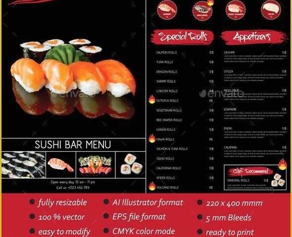 Sushi Menu Template Free Download Of 17 Best Images About Food Menu Templates On Pinterest
