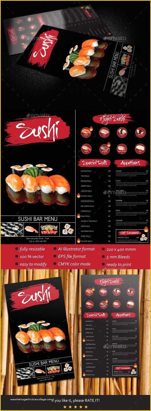 Sushi Menu Template Free Download Of 17 Best Images About Food Menu Templates On Pinterest