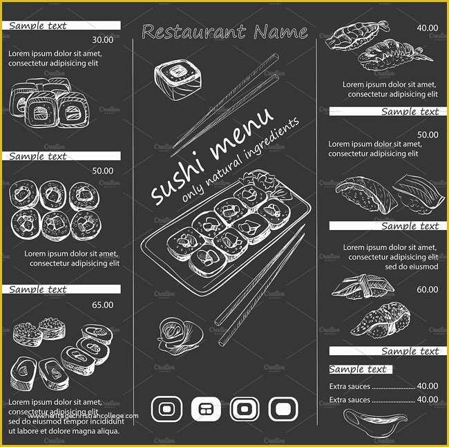 Sushi Menu Template Free Download Of 20 Japanese Restaurant Menu Templates Download In Psd Eps