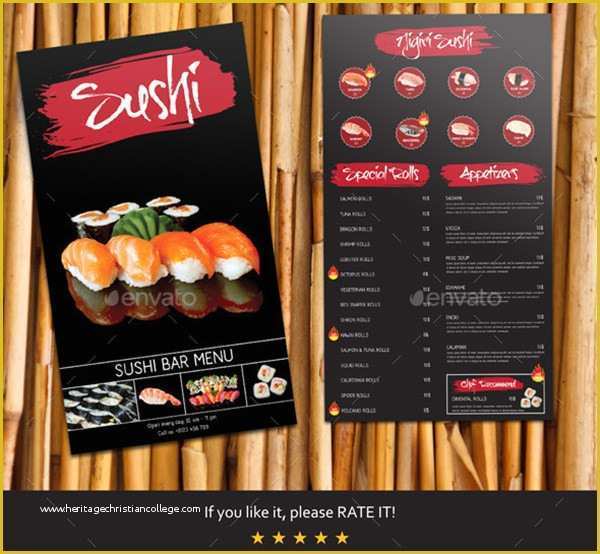 Sushi Menu Template Free Download Of 30 Bar Menus