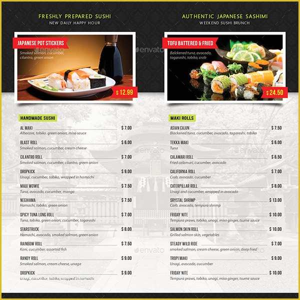 Sushi Menu Template Free Download Of 33 Restaurant Brochure Templates Free Psd Eps Ai