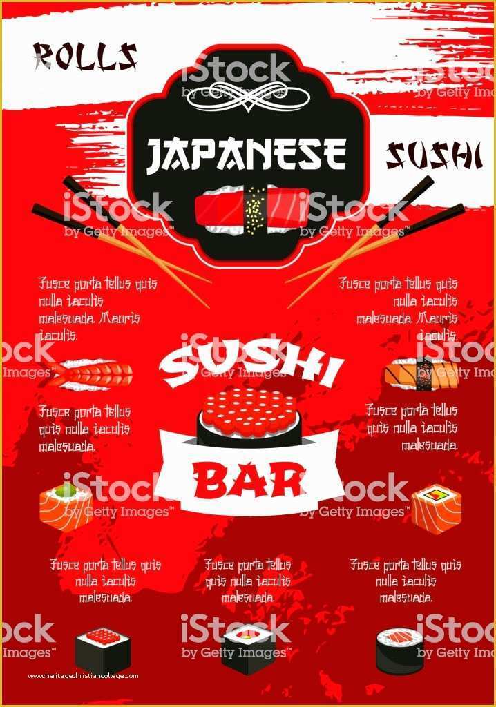 Sushi Menu Template Free Download Of Japanese Sushi Bar Menu Poster Template Design Stock
