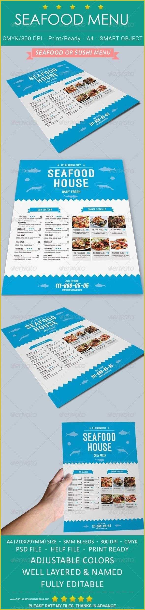 Sushi Menu Template Free Download Of Seafood Sushi Restaurant Menu