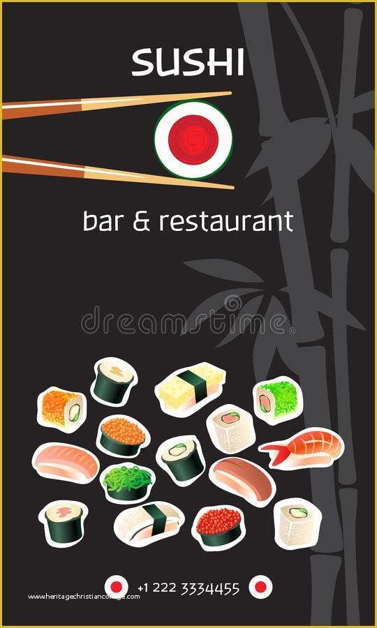 Sushi Menu Template Free Download Of Sushi Bar Flyer Template Japanese Cuisine Stock Vector