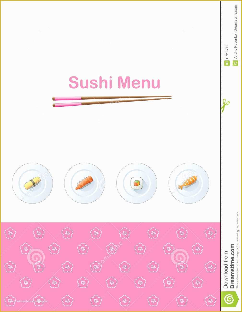 Sushi Menu Template Free Download Of Sushi Menu Template Stock S Image