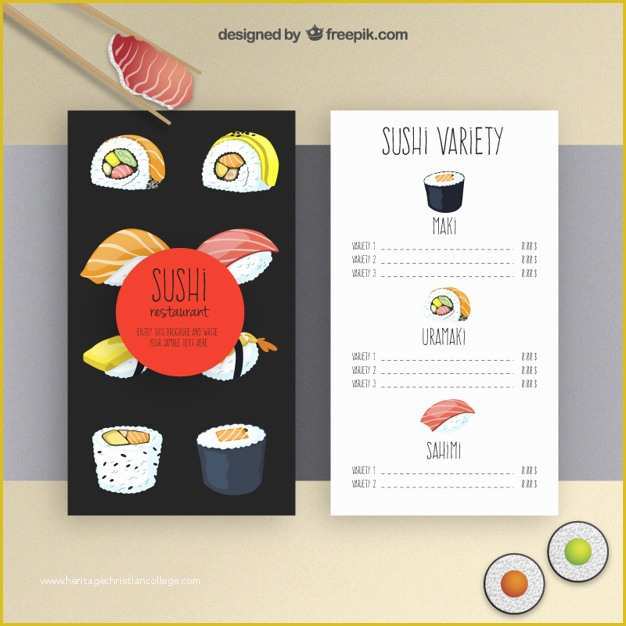 Sushi Menu Template Free Download Of Sushi Menu Template Vector
