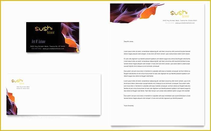 Sushi Menu Template Free Download Of Sushi Restaurant Business Card & Letterhead Template Design