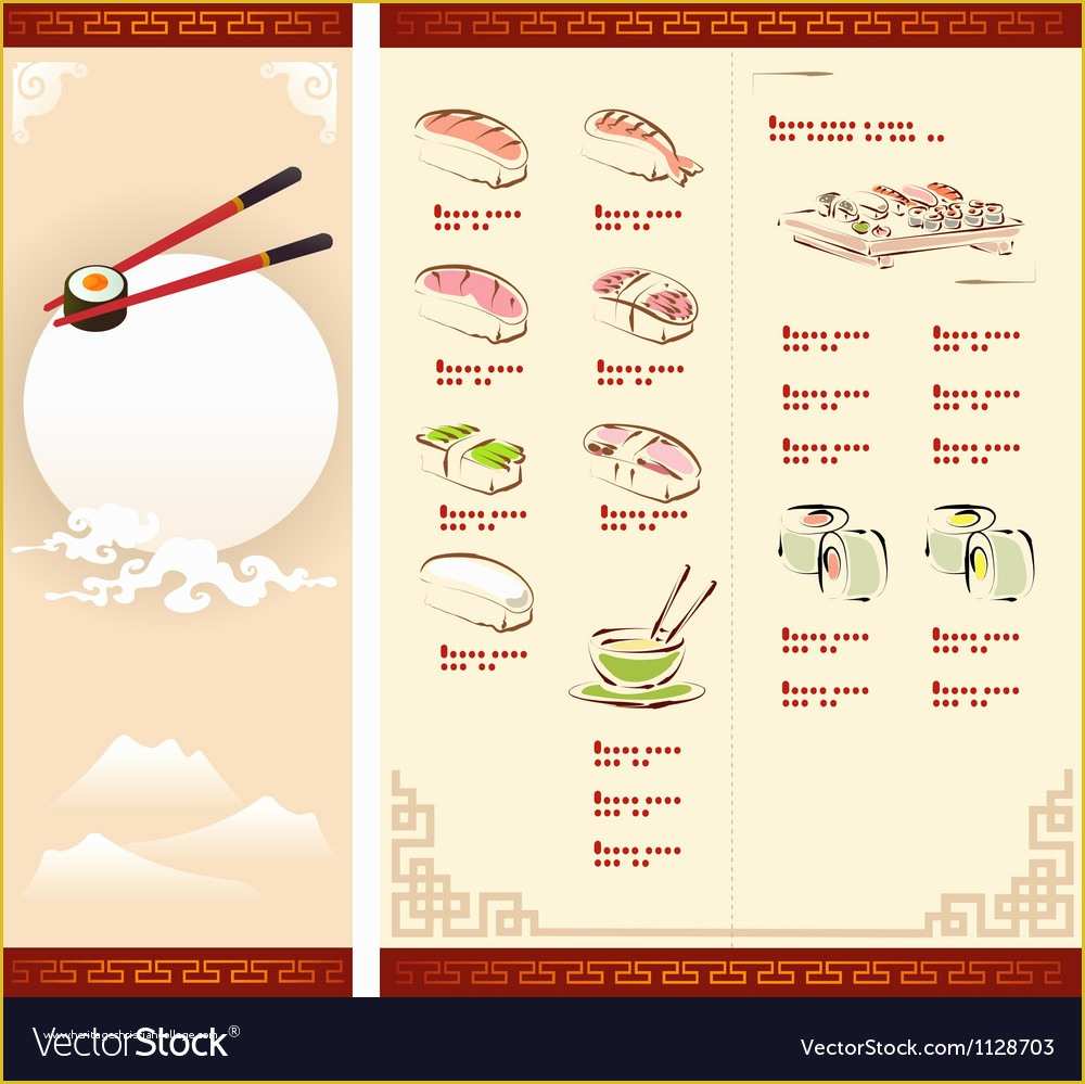 Sushi Menu Template Free Download Of Template Design Of Sushi Menu Royalty Free Vector Image
