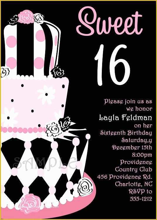 Sweet 16 Invitations Templates Free Of 15 Best Sweet Sixteen Birthday Invitations Images On