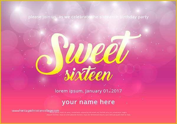 Sweet 16 Invitations Templates Free Of 30 Sweet Sixteen Invitation Templates Free Psd Vector