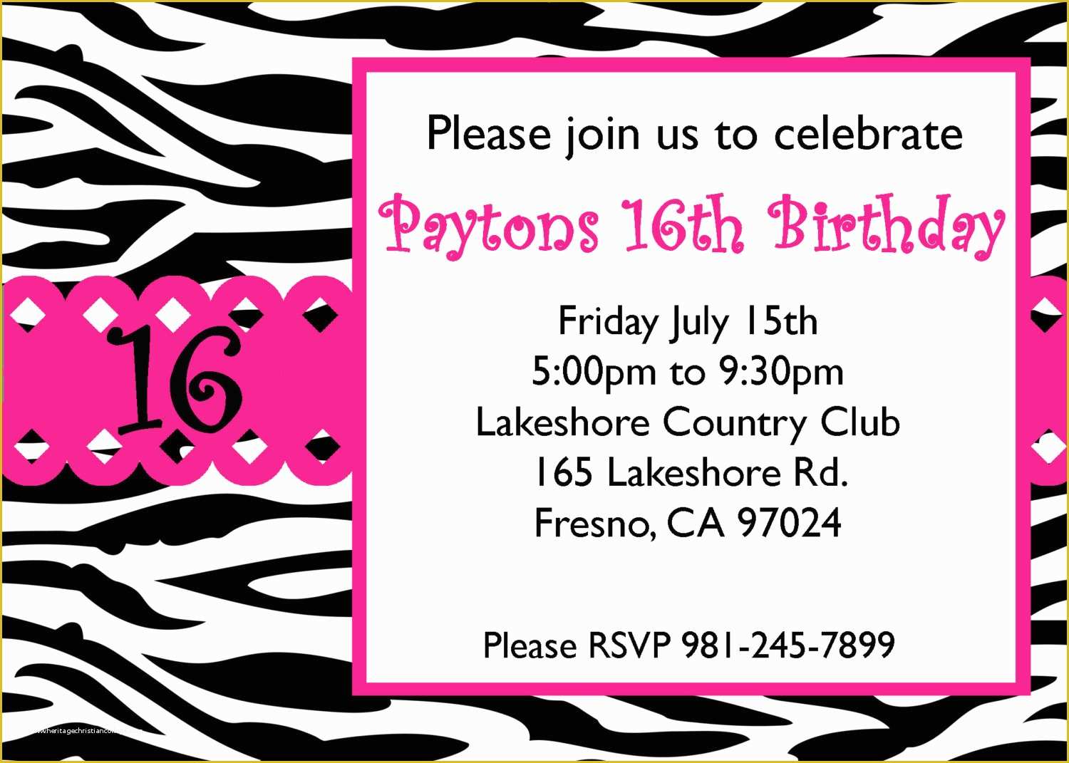 Sweet 16 Invitations Templates Free Of 8 Best Of 16th Birthday Invitations Free Printable