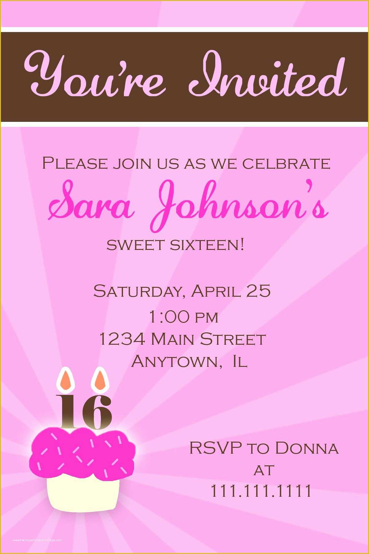 Sweet 16 Invitations Templates Free Of Birthday Party Sweet 16 Birthday Invitations Templates