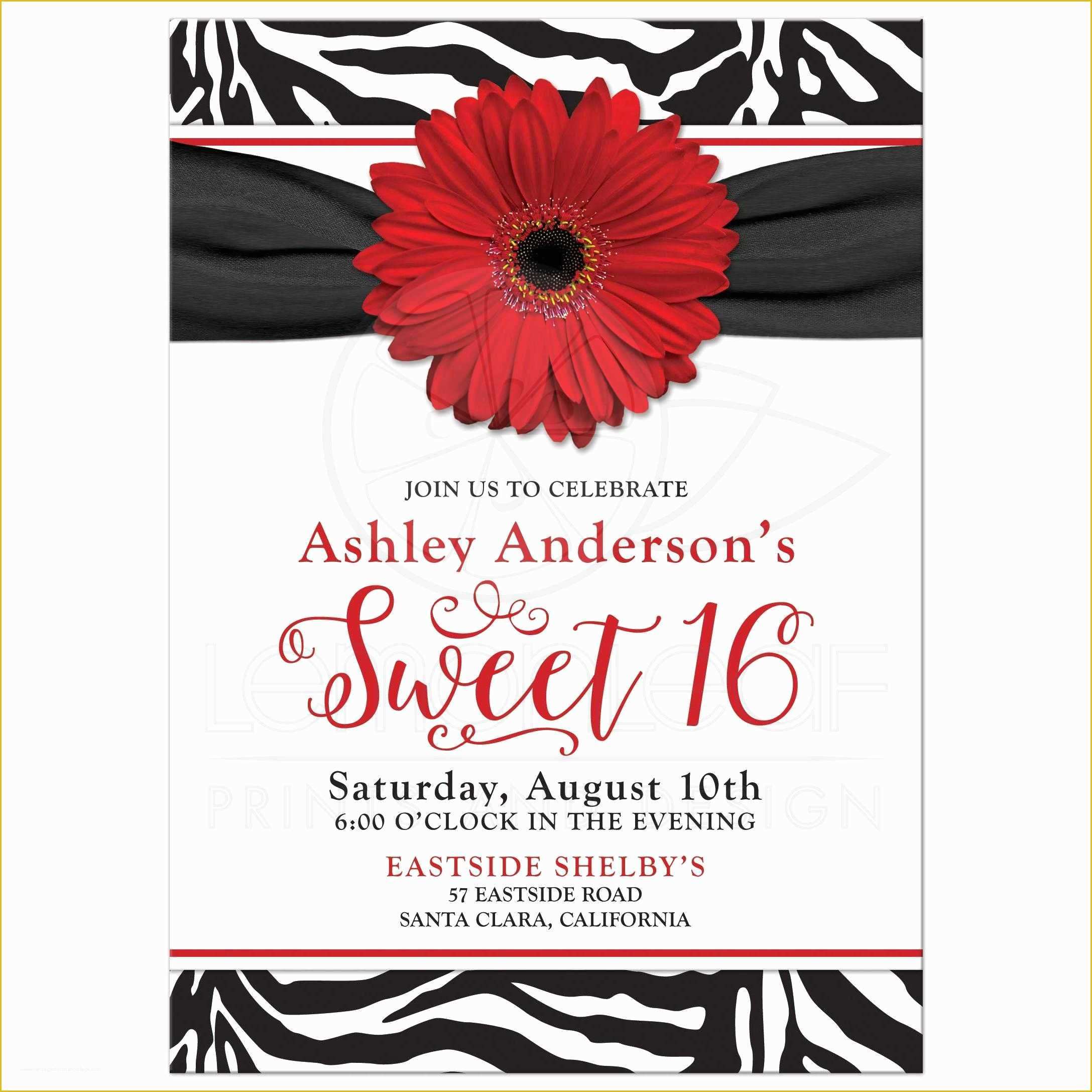 Sweet 16 Invitations Templates Free Of Birthday Party Sweet 16 Birthday Invitations Templates