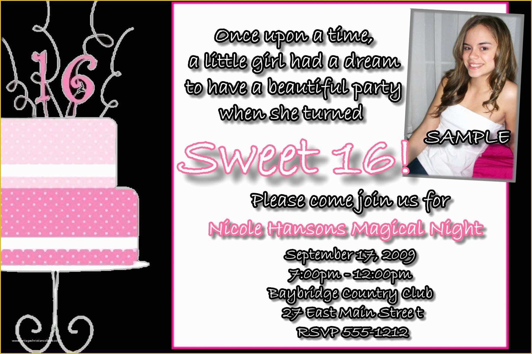 Sweet 16 Invitations Templates Free Of Free Printable Sweet 16 Invitation Templates