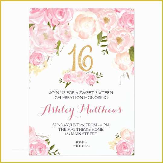 Sweet 16 Invitations Templates Free Of Free Sweet 16 Birthday Invitations – Free Printable