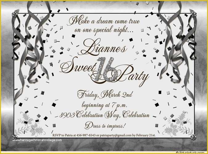 Sweet 16 Invitations Templates Free Of Free Sweet 16 Birthday Invitations Templates