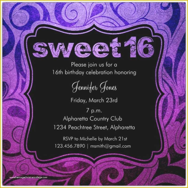 Sweet 16 Invitations Templates Free Of Printable Sweet 16 Party 