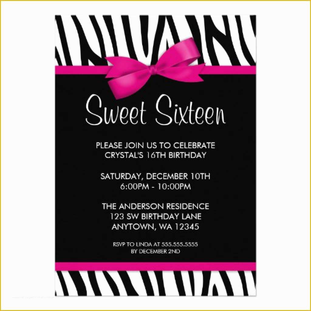 Sweet 16 Invitations Templates Free Of Sweet 16 Birthday Invitations Templates