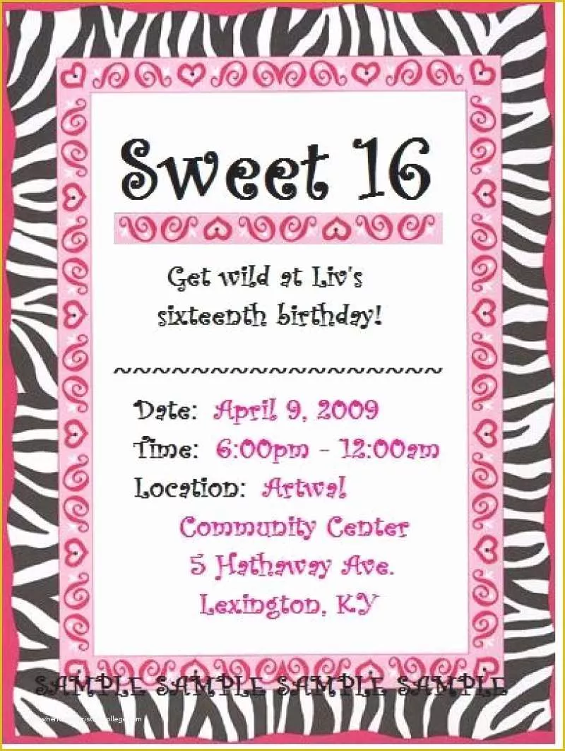 Sweet 16 Invitations Templates Free Of Sweet 16 Invitation Free – orderecigsjuicefo