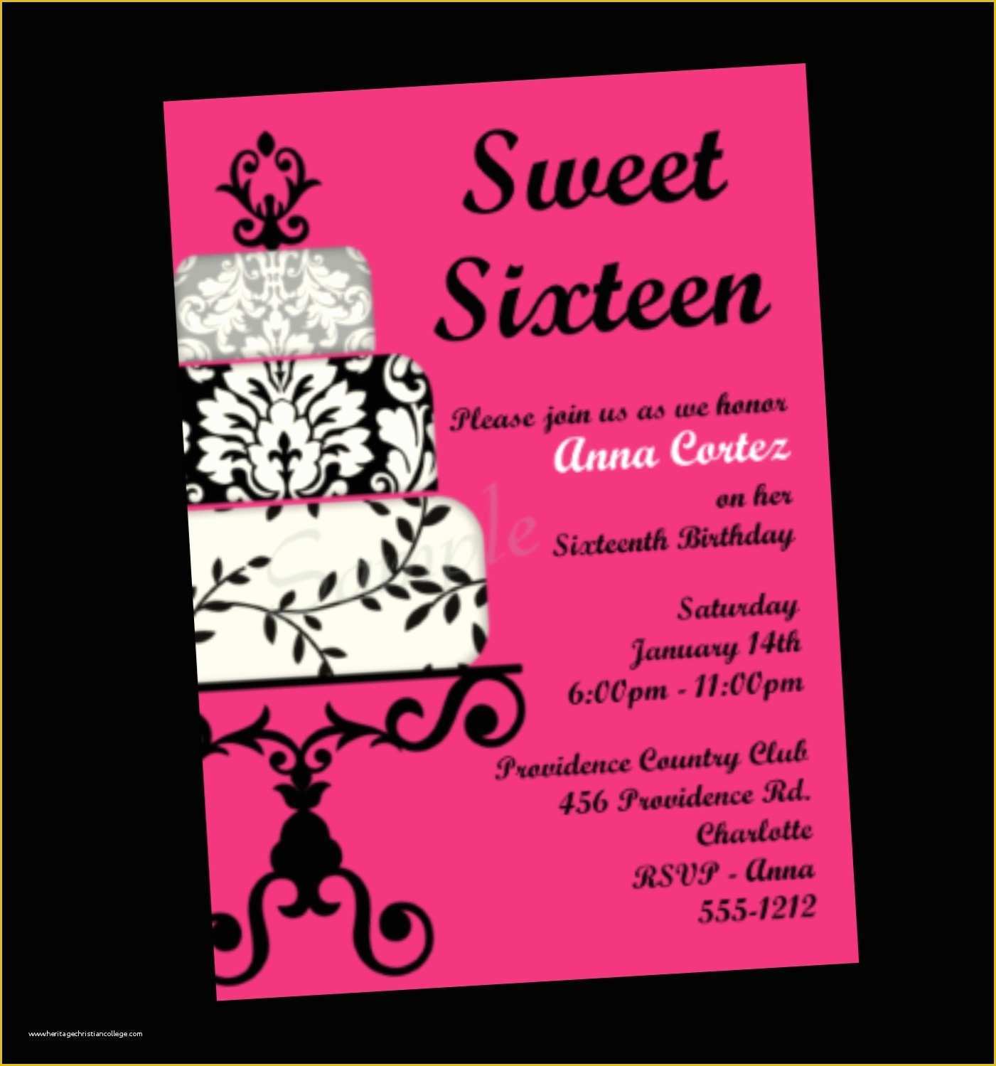 Sweet 16 Invitations Templates Free Of Sweet 16 Invitation Quotes Quotesgram