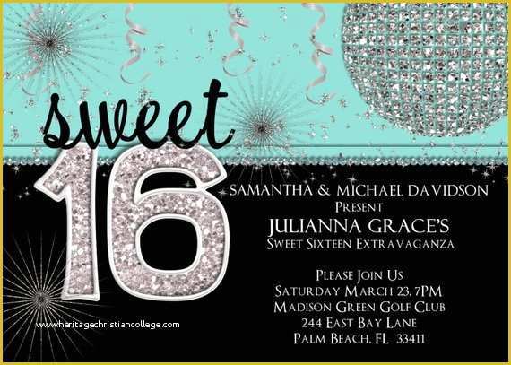 Sweet 16 Invitations Templates Free Of Sweet 16 Invitation Sweet Sixteen Birthday Invite