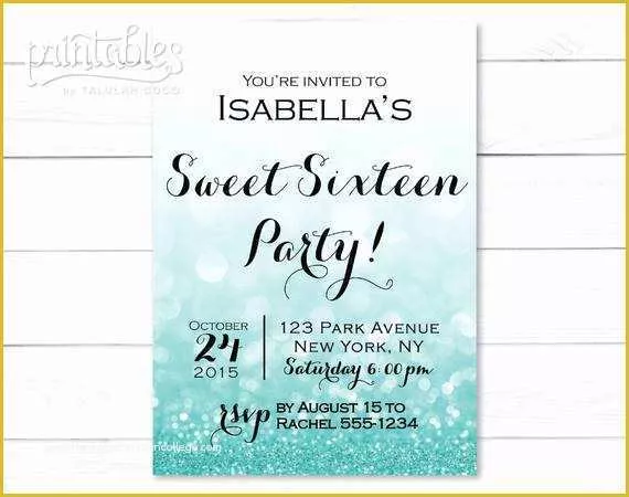 Sweet 16 Invitations Templates Free Of Sweet Sixteen Invitation Template Digital Sweet 16 Invitation