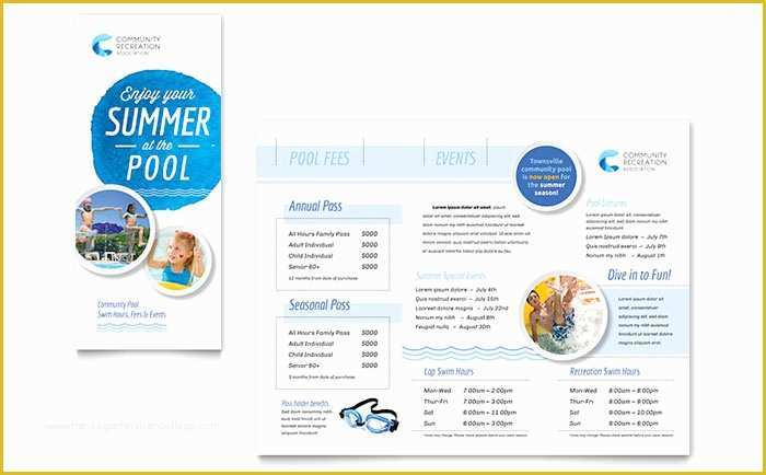Swim Lesson Flyer Template Free Of Munity Swimming Pool Brochure Template Design