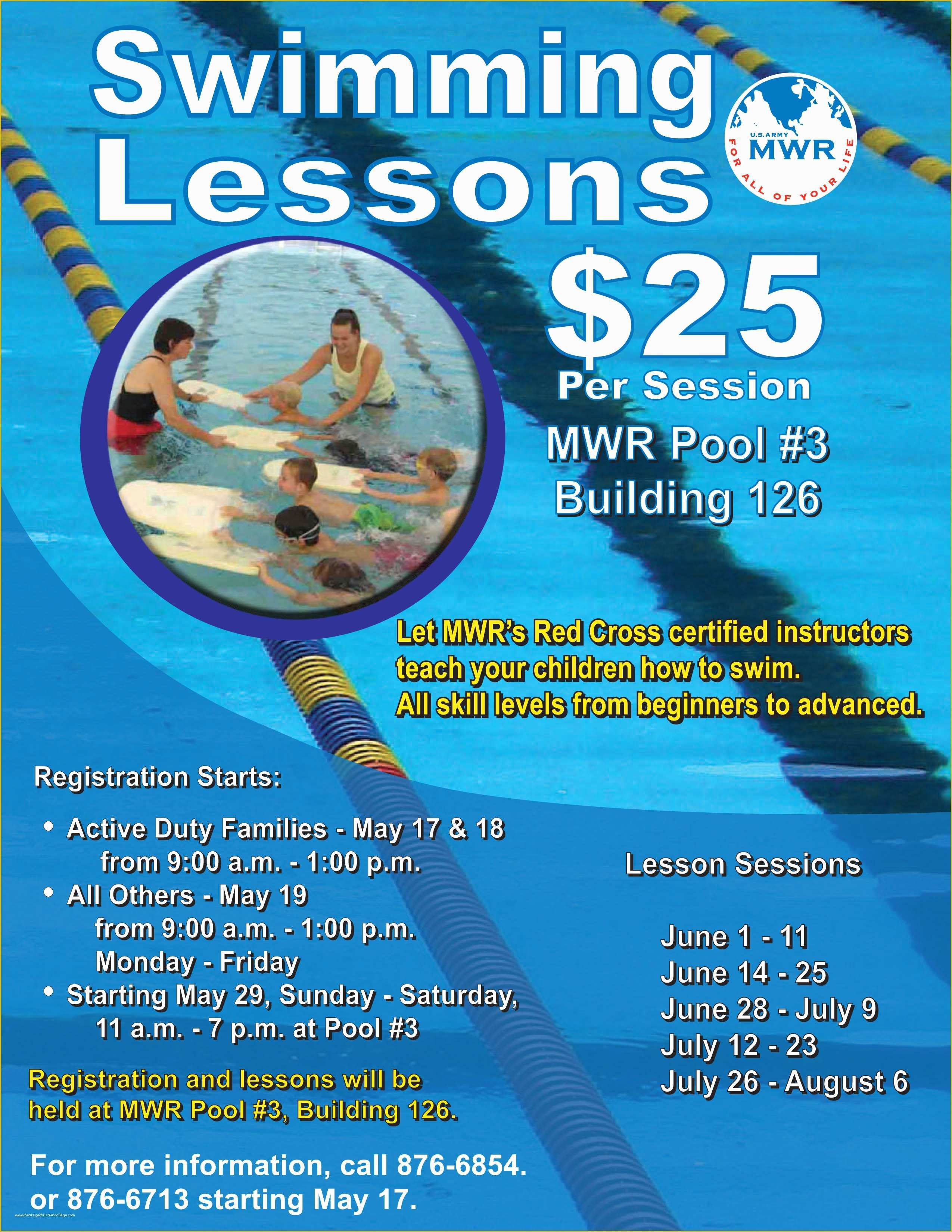 Swim Lesson Flyer Template Free Of Recreation
