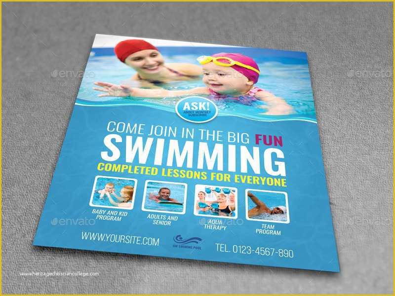 Swim Lesson Flyer Template Free Of Swimming Lessons Flyer Template by Ow