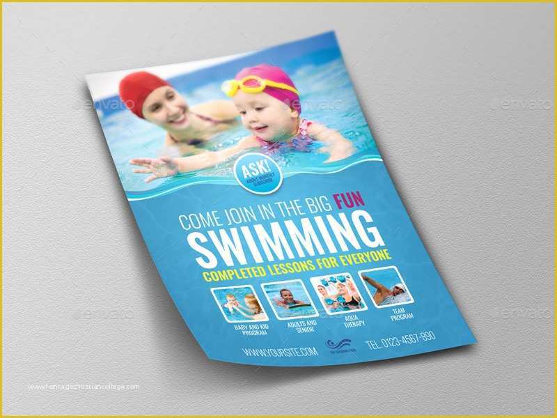 Swim Lesson Flyer Template Free Of Swimming Lessons Flyer Template by Ow