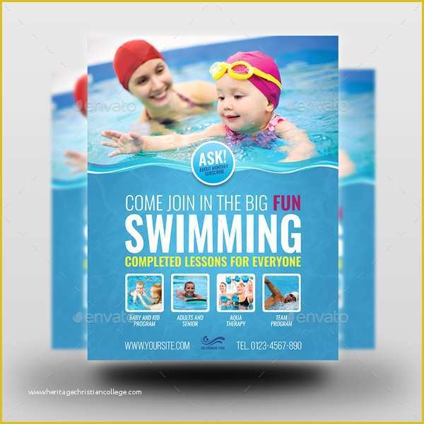 Swim Lesson Flyer Template Free Of Swimming Lessons Flyer Template by Ow