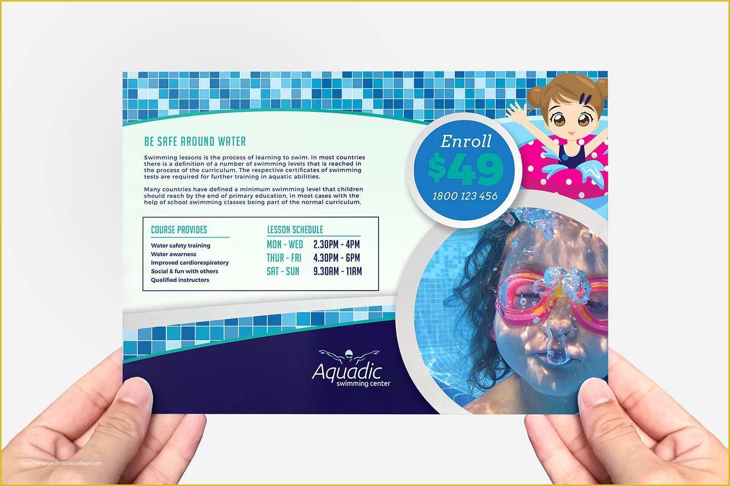 Swim Lesson Flyer Template Free Of Swimming Lessons Flyer Template In Psd Ai & Vector