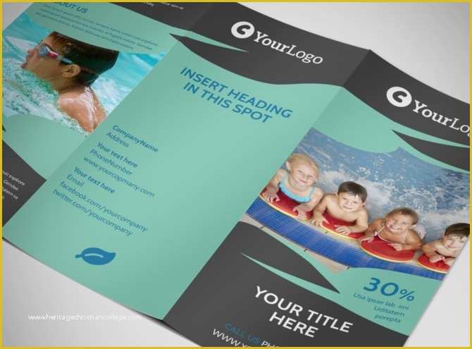 Swim Lesson Flyer Template Free Of Swimming Lessons Tri Fold Brochure Template