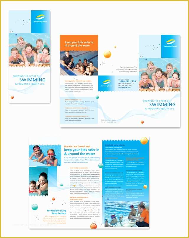 Swim Lesson Flyer Template Free Of Swimming Lessons Tri Fold Brochure Template