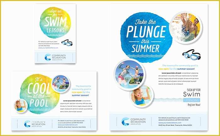 Swimming Flyer Templates Free Of Munity Swimming Pool Flyer &amp; Ad Template Design