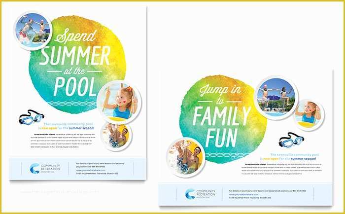 Swimming Flyer Templates Free Of Munity Swimming Pool Poster Template Word & Publisher