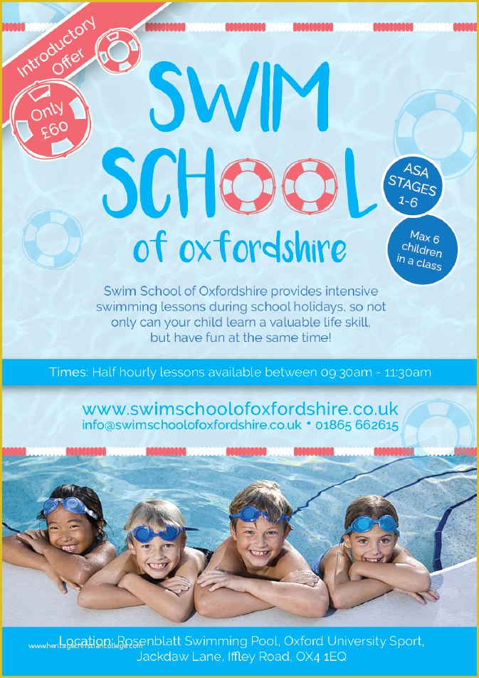 Swimming Flyer Templates Free Of Swim School Oxfordshire Flyer Oct 16 Oxford University