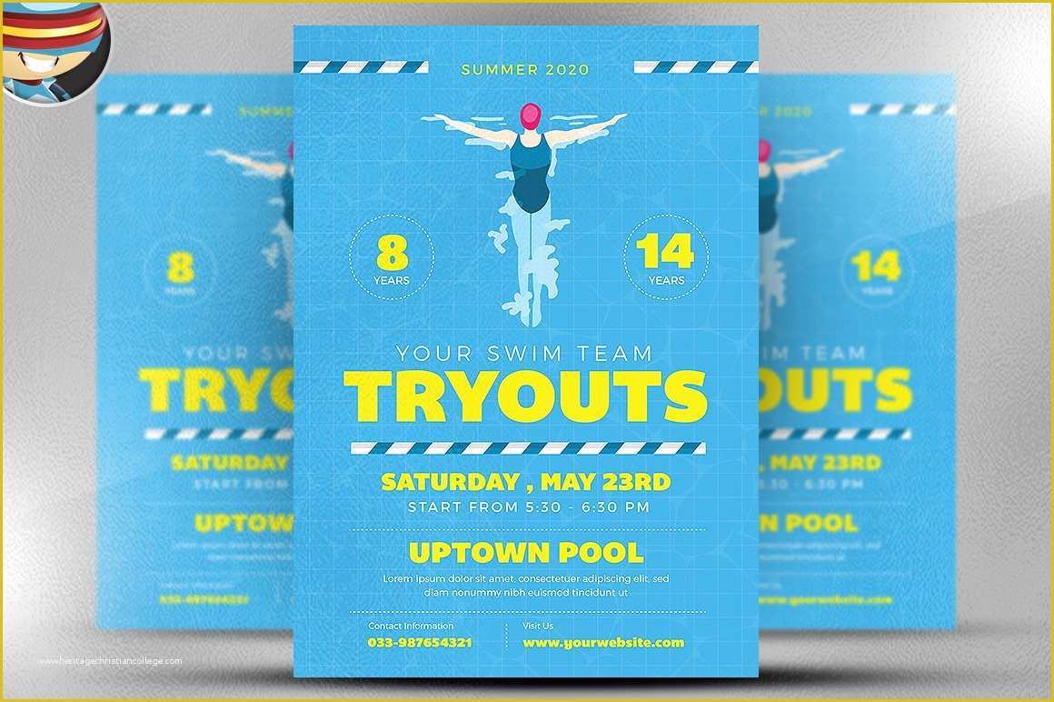 Swimming Flyer Templates Free Of Swim Tryouts Flyer Template Flyer Templates Creative