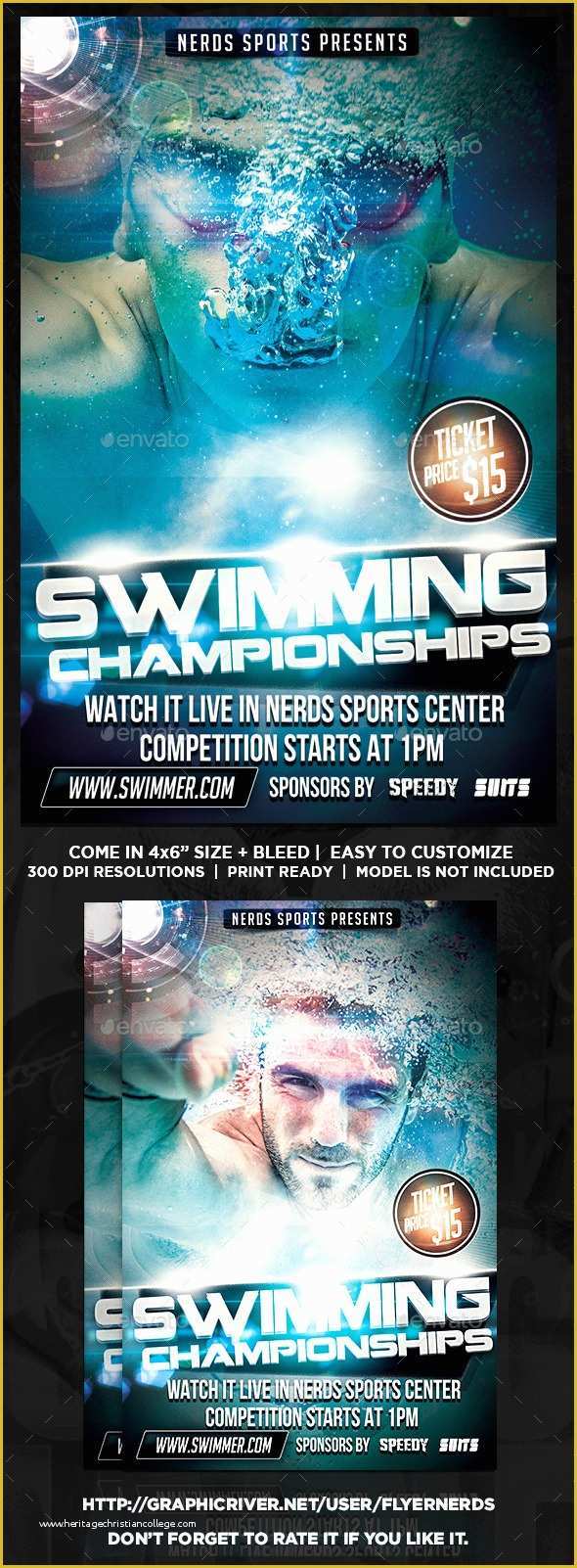 Swimming Flyer Templates Free Of Swimming 2k15 Championships Sports Flyer by Flyernerds