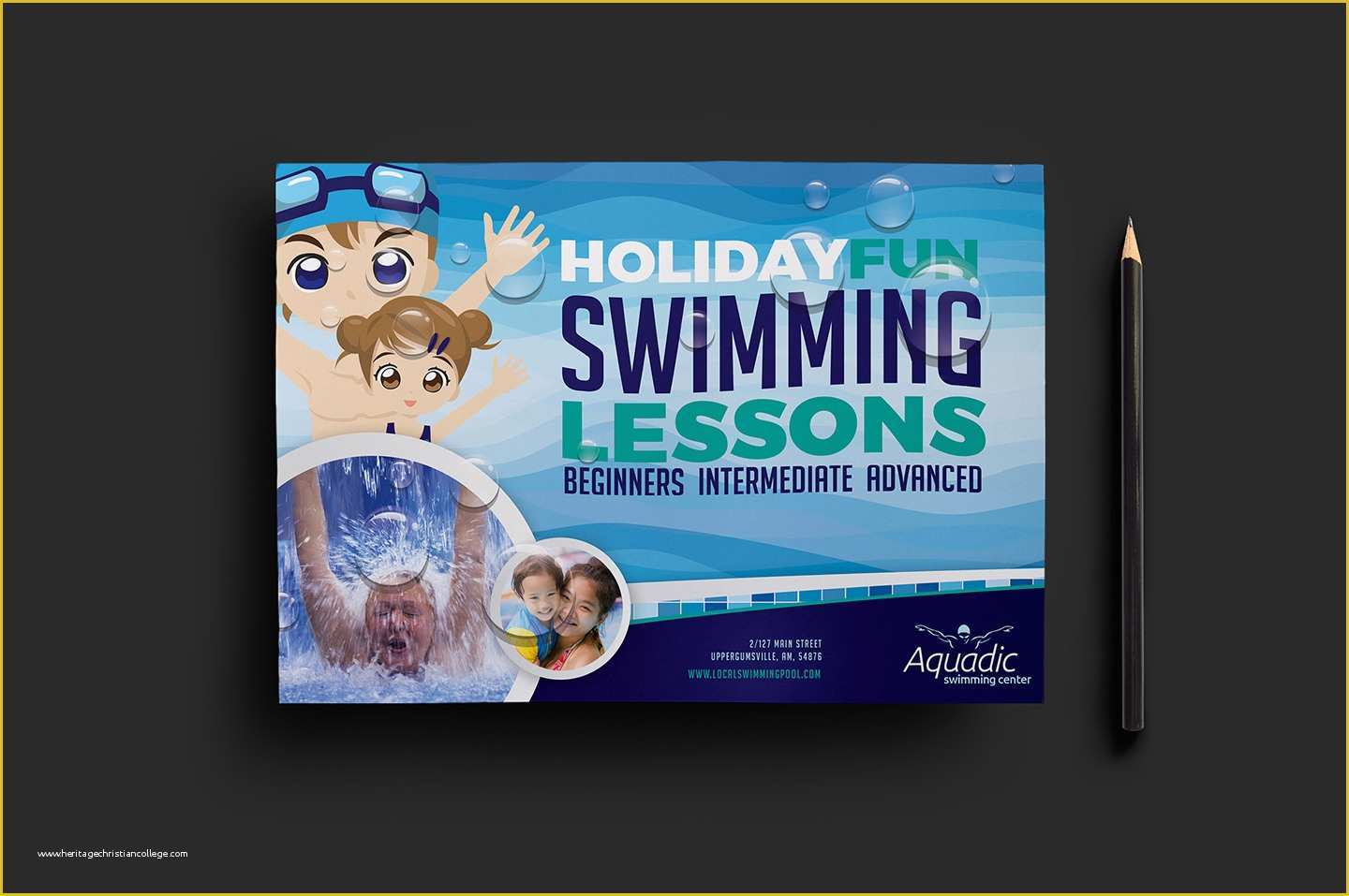 Swimming Flyer Templates Free Of Swimming Lessons Flyer Template for Shop & Illustrator