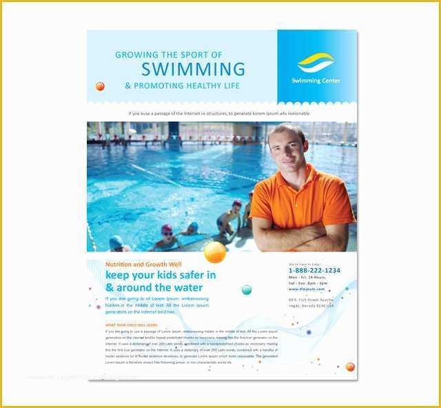 Swimming Flyer Templates Free Of Swimming Lessons Flyer Template