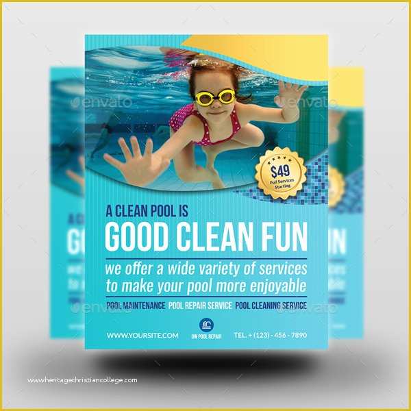 Swimming Flyer Templates Free Of Swimming Pool Cleaning Service Flyer Template by